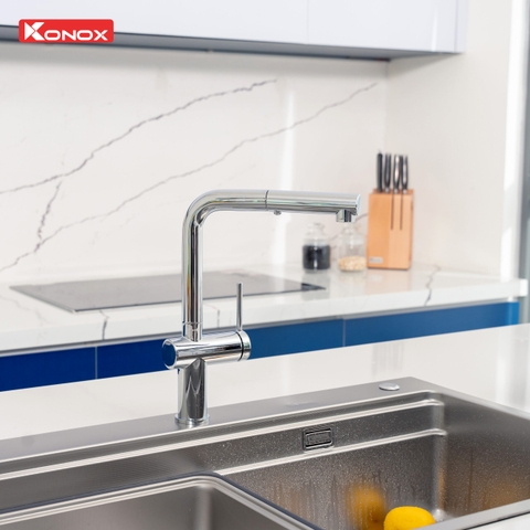 Vòi rửa bát Konox Stream Chrome - Giá tốt chính hãng