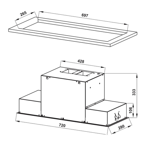 Máy hút mùi âm tủ Hafele HH-BI72A 533.80.027