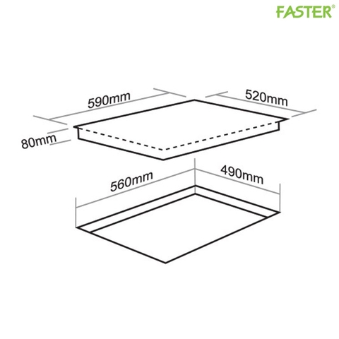 Faster FS 630SI - Bếp từ 3 vùng nấu
