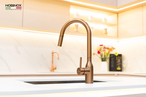 Vòi rửa bát dây rút Nobinox Aqua NX662T