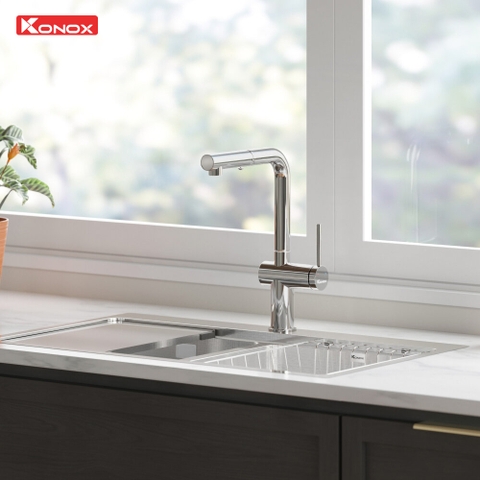 Vòi rửa bát Konox Stream Chrome - Giá tốt chính hãng