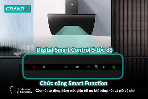 Hút mùi kính vát GrandX GX H70S87B - Auto Open Close - Auto Air Cleaing