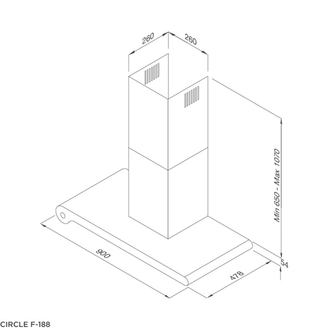 Máy hút mùi T shape Malloca Circle F188 - Nhập khẩu Ý