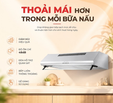 Máy hút mùi cổ điển Binova BI-230-I-07, Inox 304