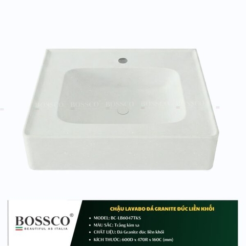 Chậu Lavabo Đá Granite Đúc Liền Khối BOSSCO BC-LB6047TKS