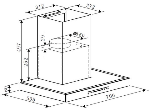 Máy hút mùi gắn tường Hafele HC-W705B - 533.87.377