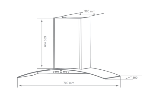 Máy hút mùi KOCHER K-226V (700mm/900mm) - Cảm biến vẫy tay - Đen nhám