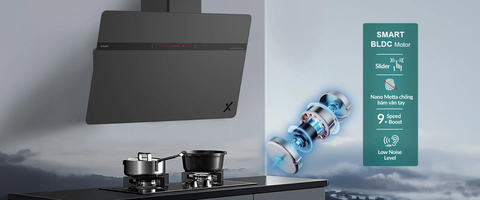 Hút mùi kính vát GrandX GX H90S86G - Luxury - 900mm - BLDC 110W, 1200m³/h