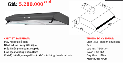 Hút mùi âm tủ cổ điển Fuger - Bền tuyệt đối, chất lượng cao giá rẻ