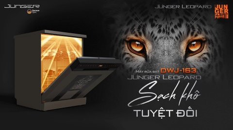 Máy rửa bát Junger JG Leopard DWJ-163-MS | AI Dry, UV, Ag+