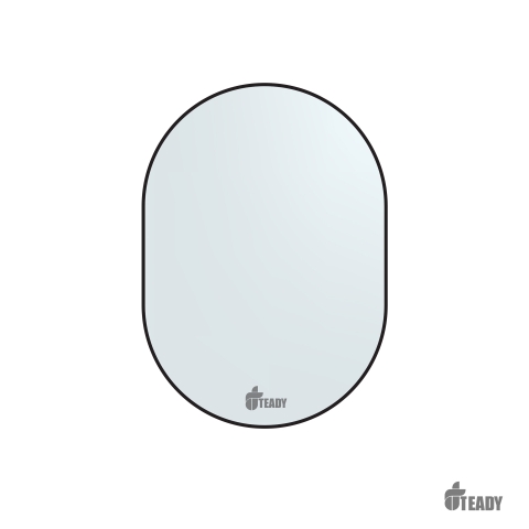XẢ KHO - Gương Oval Teady GT010D - Viền Nhôm Mạ Đen