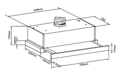 Máy hút mùi Canzy CZ D700B - Âm tủ 700mm
