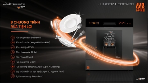 Máy rửa bát Junger JG DWJ-136-VG – Sạch khô UV, 13 bộ