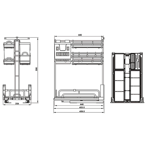Rổ gia vị đa năng Hafele OMERO MULTI 595.00.806 | Tủ 450mm Sơn Nano