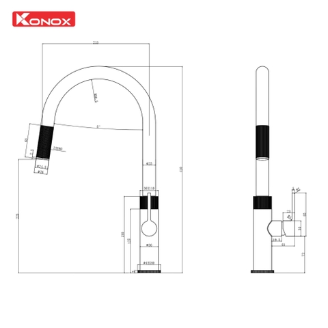 Vòi rửa bát Konox Lasi Chrome - Công nghệ Neoperl