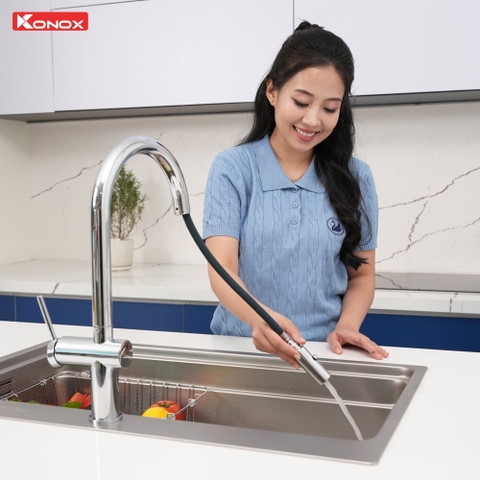 Vòi rửa bát Konox Comfor Chrome - Đường cong trang nhã