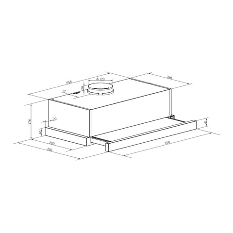 Máy Hút Mùi Binova BI-28-W-07 Âm Tủ 70cm