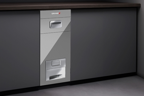 Thùng gạo mặt kính GrandX XR.G302M nút nhấn 25kg lắp âm