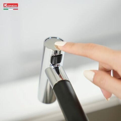Vòi rửa bát Konox Volta Black - Thiết kế chữ T đen huyền bí