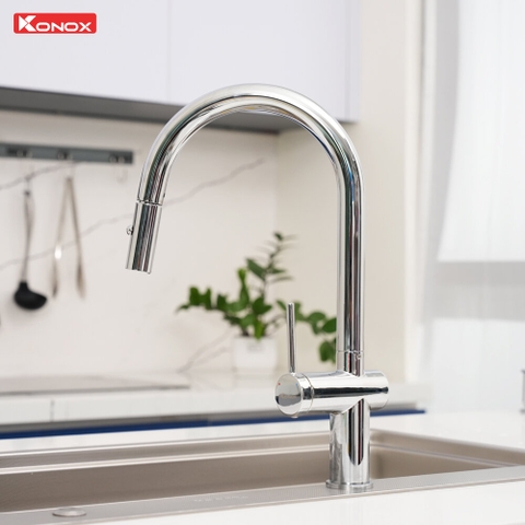 Vòi rửa bát Konox Comfor Chrome - Đường cong trang nhã