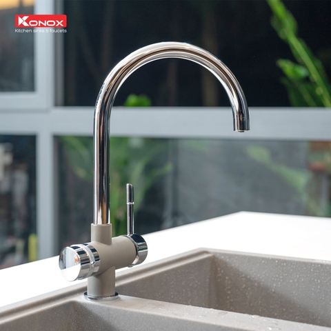 Vòi rửa bát Konox Trim-Water Grey - 3 đường nước