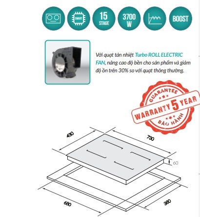 Bếp từ Grandx GX IH855XPro Series 8 nhập Malaysia - Kính Schott Ceran