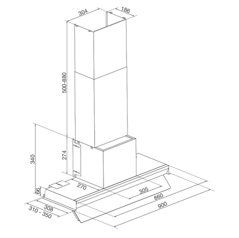 Máy hút mùi âm tủ Malloca Space MH 900SP - Điều khiển Smarthome