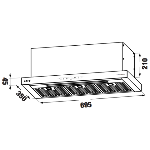 Máy Hút Mùi Âm Tủ KAFF KF-TL7735B BOST 70cm