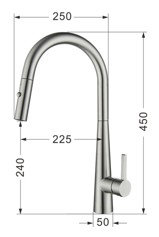 Vòi rửa bát dây rút Nobinox Winto NX501
