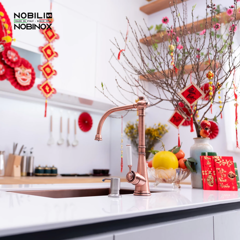 Vòi rửa bát Nobili Charlie NB255C - Tuscany Red PVD | Italy