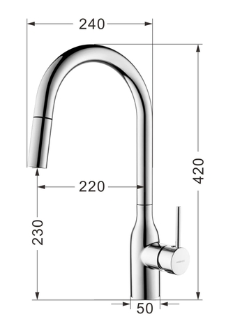 Vòi rửa bát dây rút Nobinox Aqua NX663V