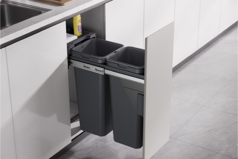 Thùng rác đôi âm tủ GrandX XW.D30M1 dung tích 28L gắn âm tủ