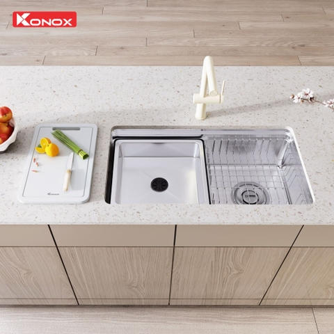 Chậu rửa bát KONOX Tari 780SM phong cách Nhật bề mặt mịn.