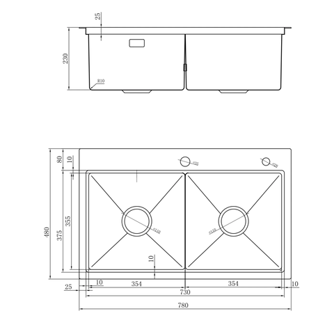 Chậu rửa bát Nobinox Lumia NJ522 - 2 hố cân, Inox 304 Posco cao cấp
