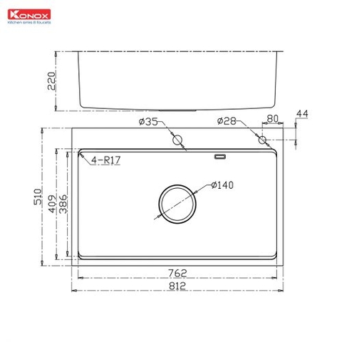 Chậu rửa bát chống xước Workstation Konox KN8151TS Dekor