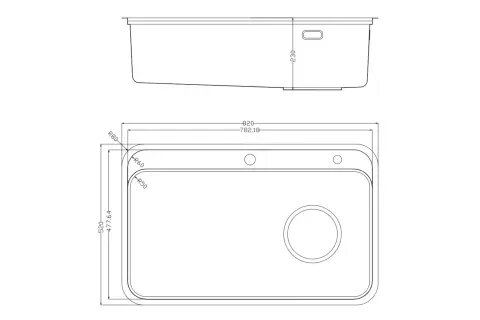 Chậu rửa bát 1 hố Nobinox Nova A382