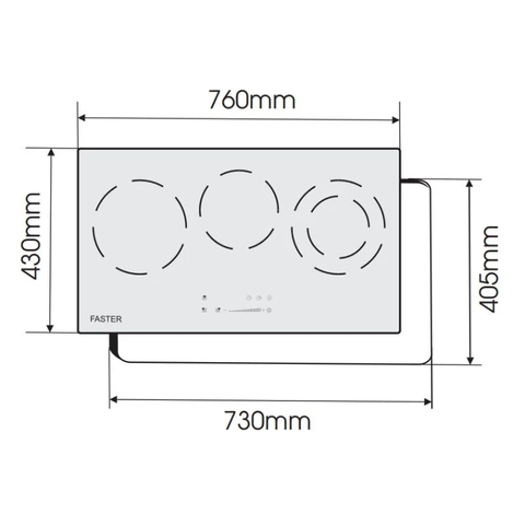 Bếp điện từ hồng ngoại 3 vùng nấu Faster