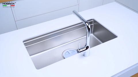 Chậu rửa bát 1 hố Nobinox LIRA NJ566D - Kích thước lớn 860mm