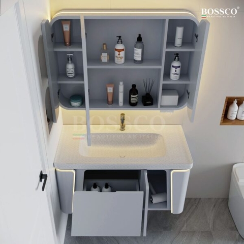 Tủ lavabo chậu đá đúc liền khối BOSSCO BC-E01X