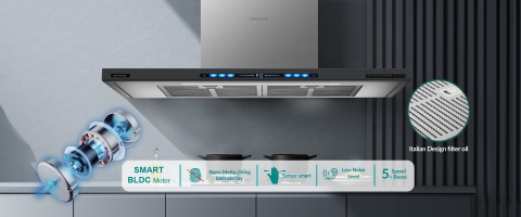 Hút mùi chữ T GrandX GX H70T78SG – Công suất 1150 m³/h, siêu êm 42 dB