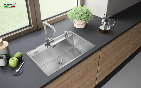 Chậu rửa bát Nobinox LUMIA NJ557 - Inox 304 POSCO, 1 Hố Cao Cấp