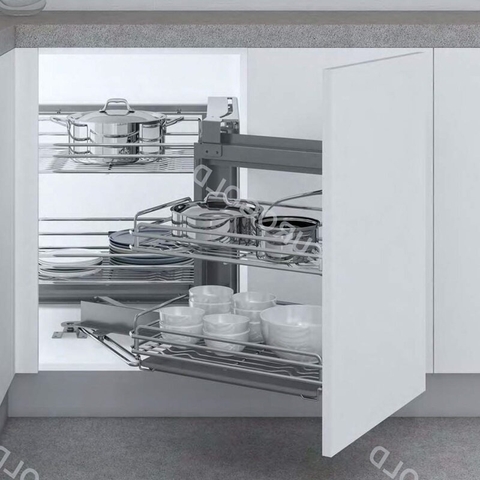 Kệ góc liên hoàn cánh phải Eurogold EPV102 (ELO102R)  - Inox 304 Nan Oval