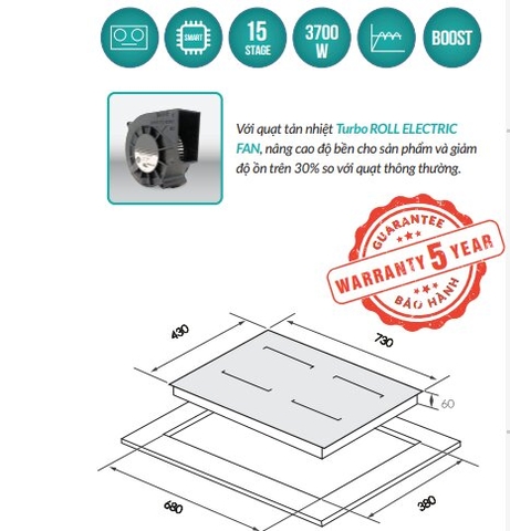 Bếp từ Grandx GX IP856Pro Series 8 Malaysia Kính Schott Ceran