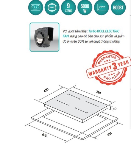 Bếp từ Grandx GX IH668SE Series 6 Malaysia - Inverter 2500W