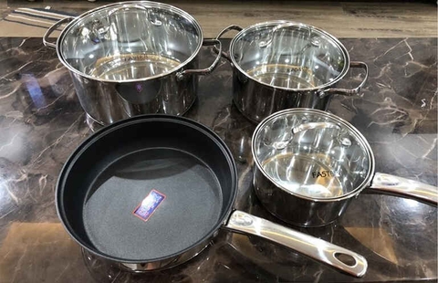 Bộ nồi chảo 4 món Inox 304 FS COMFORT