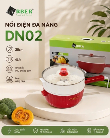 Nồi Điện Đa Năng Arber DN02 4 Lít, Công Suất 1400W