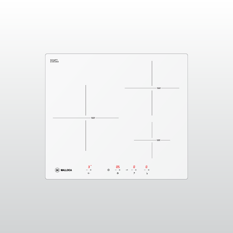 Bếp từ Malloca MI 593 W mặt kính trắng nhập khẩu Tây Ban Nha