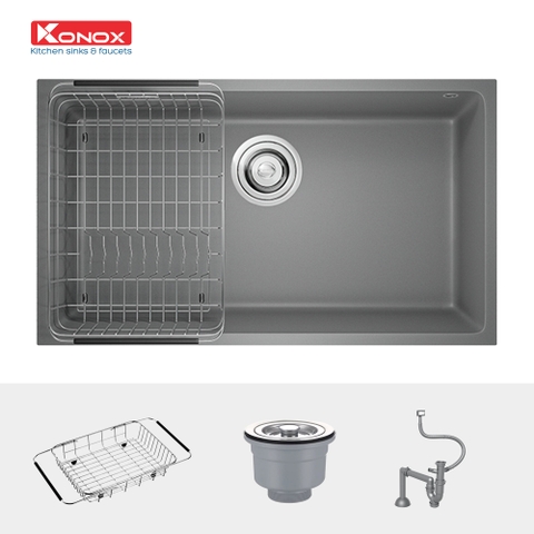 Chậu rửa bát đá Granite Konox Naros 760S Grey