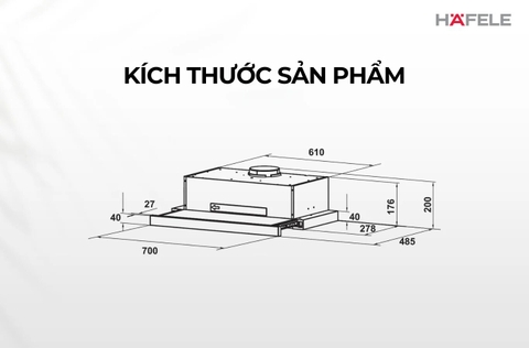 Máy hút mùi âm tủ Hafele HH-TT70A - 533.86.817