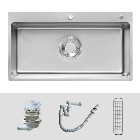 Chậu rửa bát Kluger KF8850FS Basic – Chậu inox Linen 1 hố hiện đại